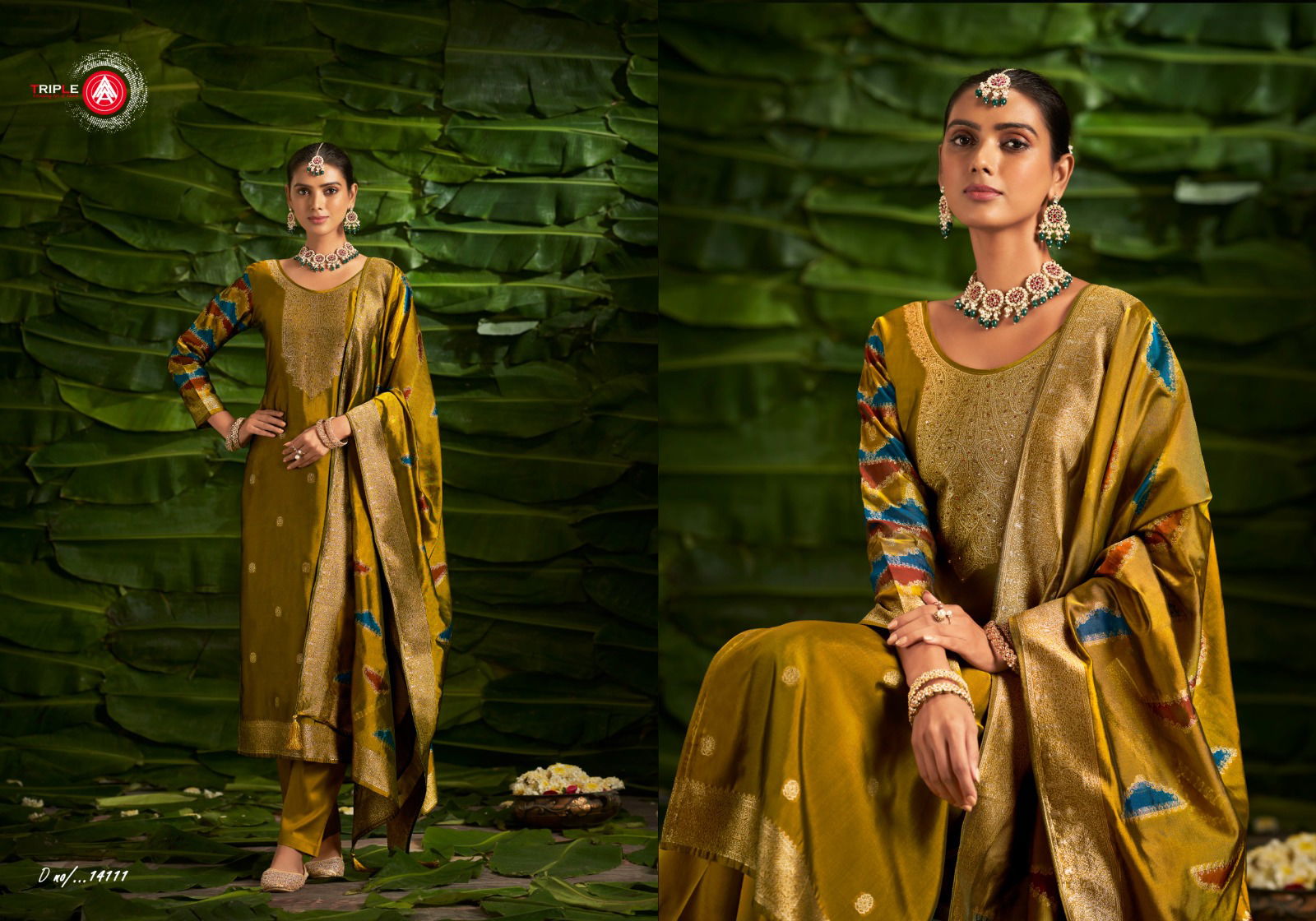 Saptrang By Triple Aaa Viscose Jacquard Designer Dress Material Wholesale Shop In Surat